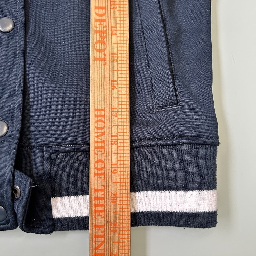 Nike Dark Blue Varsity Jacket with Orange Nike Logo Size Small - Picture 8 of 9